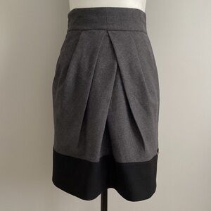 Wilfred Grey Wool Pleated A-line Skirt with Pockets, Size 6